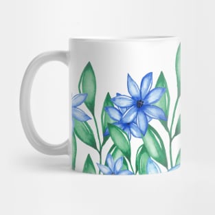 Blue Watercolor Wild Flower Mug